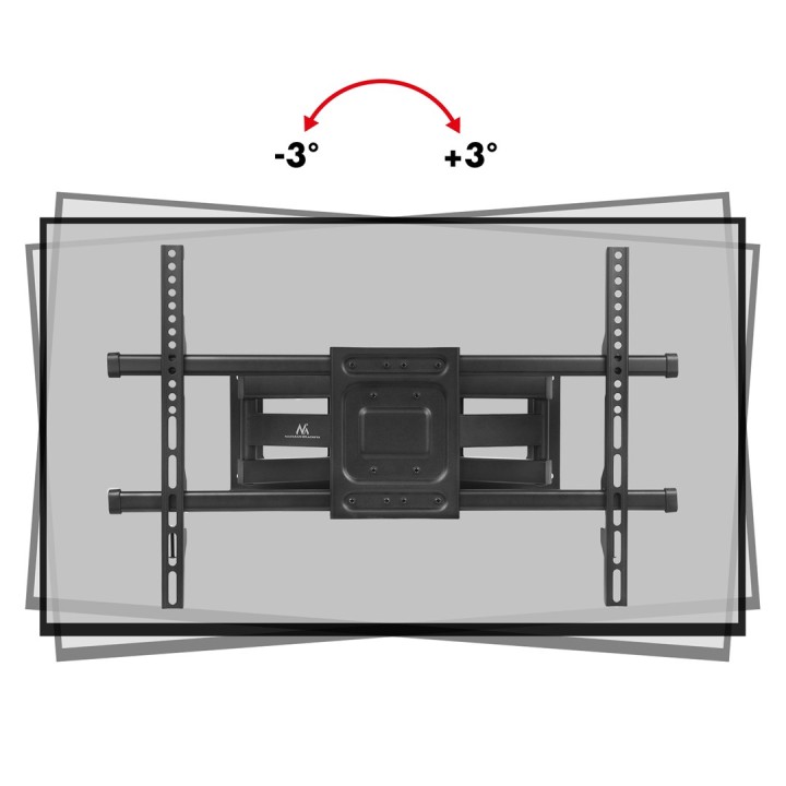 Maclean TV Staffa max VESA 600x400 32-85 60kg regolazione angolare orizzontale e verticale profilo 65-390mm nero MC-789