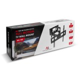 Maclean TV Staffa max VESA 600x400 32-85 60kg regolazione angolare orizzontale e verticale profilo 65-390mm nero MC-789