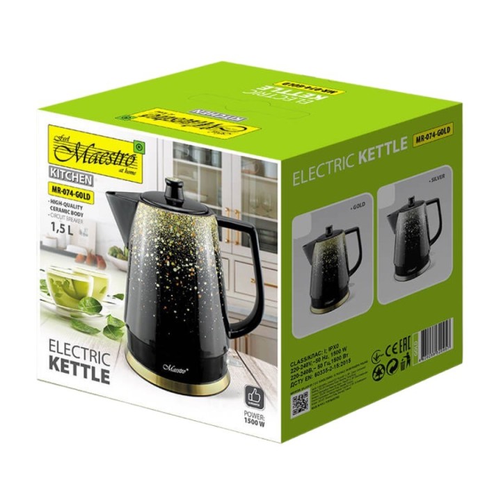 MAESTRO MR-074-GOLD bollitore elettrico in ceramica