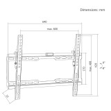 Maclean TV supporto / staffa max VESA 600x400 37-86 fino a 45 kg nero regolazione inclinazione 0°–8° MC-188