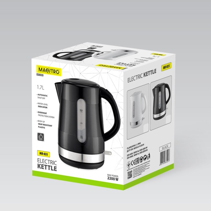 MAESTRO Bollitore elettrico 1 7 l MR-035-BLACK