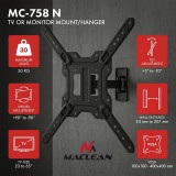 Maclean TV supporto / staffa per monitor max 23–65 carico massimo 30 kg universale max VESA 400x400 MC-758 N