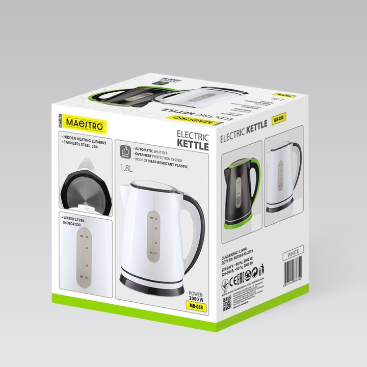 Maestro MR-058-White Bollitore elettrico 1 8 L
