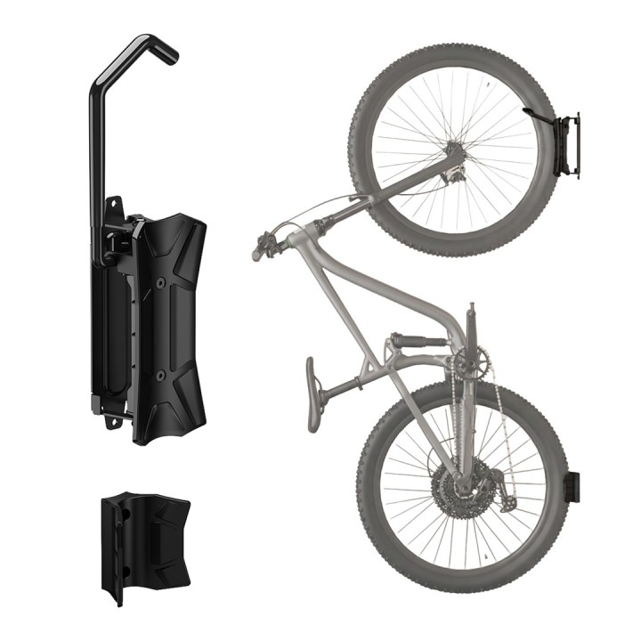Maclean Portabici a parete / gancio carico massimo 35 kg angolo inclinazione regolabile acciaio MC-171