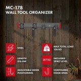 Maclean Organizer da parete per attrezzi in acciaio carico massimo 136 kg larghezza 816 mm MC-178