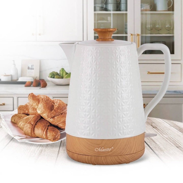 Maestro MR-076 Bollitore elettrico 1.8 L 1800 W bianco legno