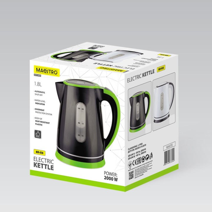 Maestro MR-058-Black Bollitore elettrico 1 8 L