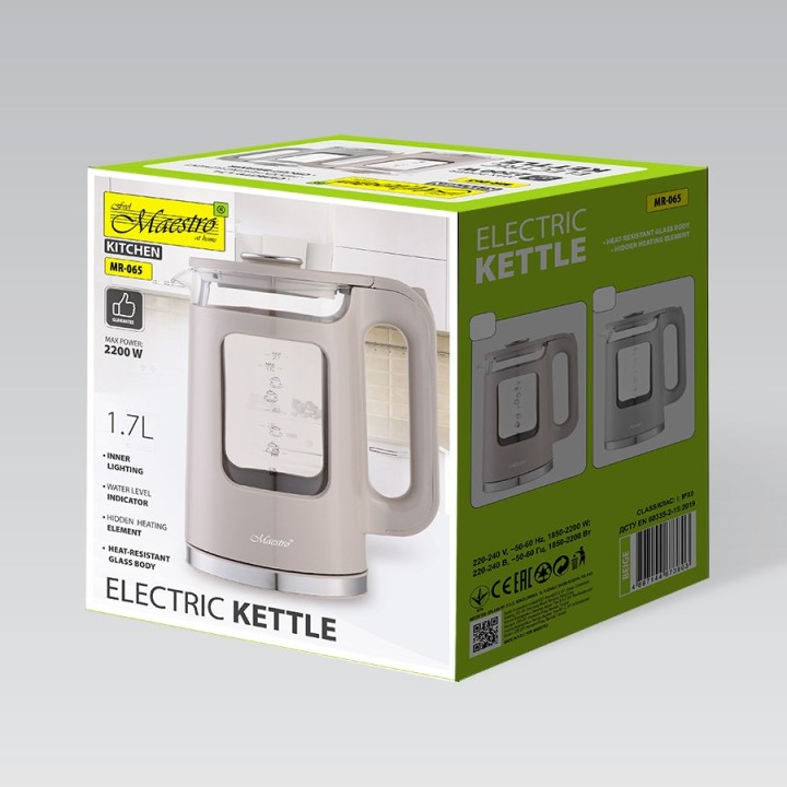 Maestro MR-065 Bollitore elettrico 1.7 L 2200 W (MR-065-GREY) grigio