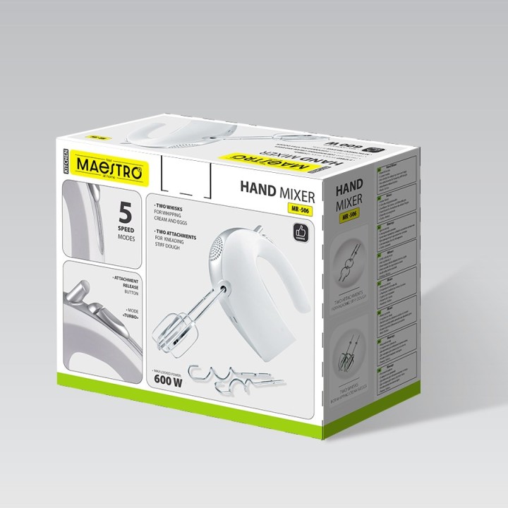 Maestro MR-506 Frullatore a mano bianco