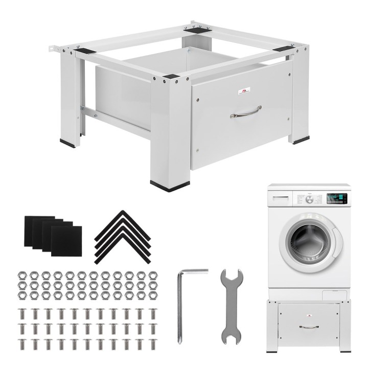 Maclean base per lavatrice / asciugatrice con cassetto carico max 150kg bianco MC-117 W