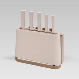 Maestro MR-1412-BEIGE Set di coltelli con blocco + Set di taglieri Beige