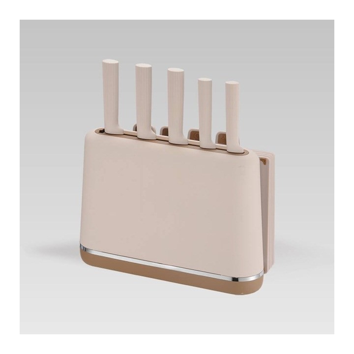 Maestro MR-1412-BEIGE Set di coltelli con blocco + Set di taglieri Beige