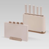 Maestro MR-1412-BEIGE Set di coltelli con blocco + Set di taglieri Beige