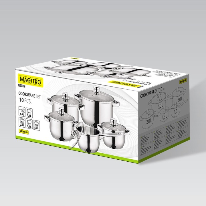Maestro MR-2020-10 A Set di pentole da 10 elementi