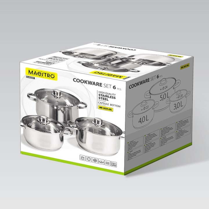 Maestro MR-2020-6XL A Set di pentole da 6 elementi