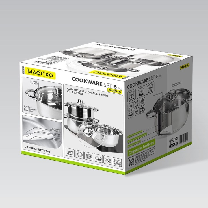 Maestro MR-2020-6XL A Set di pentole da 6 elementi