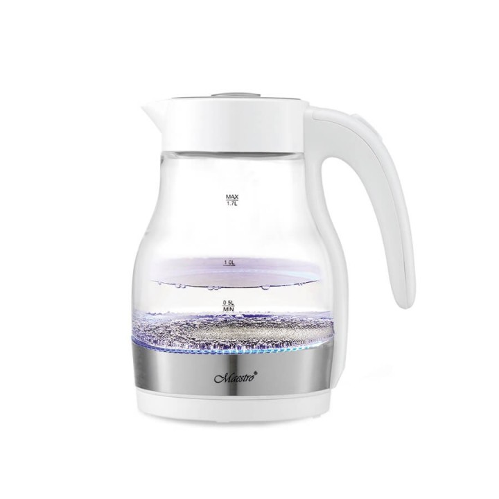 Maestro MR061 Bollitore elettrico 1.7 L 2200 W Trasparente Bianco