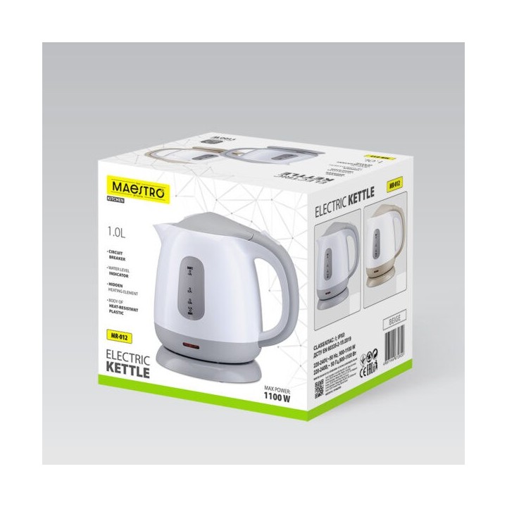 Bollitore elettrico MAESTRO MR-012-GREY 1 L 1100 W