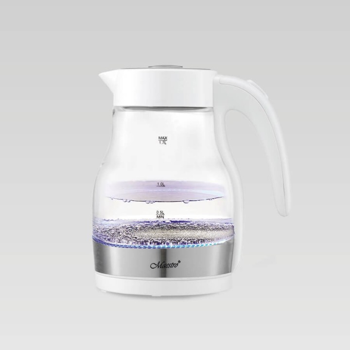 Maestro MR061 Bollitore elettrico 1.7 L 2200 W Trasparente Bianco