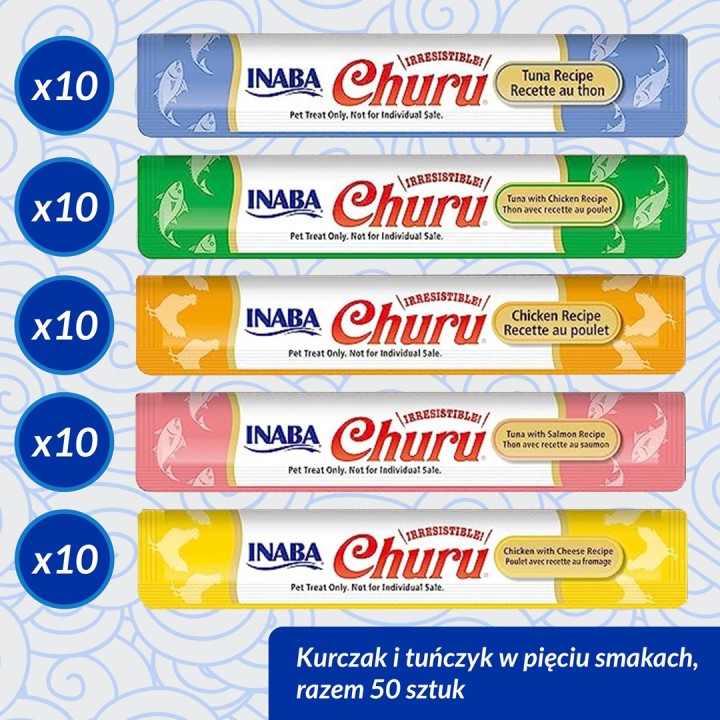 INABA Churu Varieties Pollo e tonno - snack per gatti - 50 x 14g