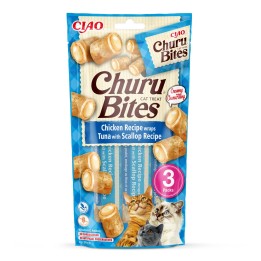 INABA Churu Bites Pollo con tonno e capasante - snack per gatti - 3x10 g