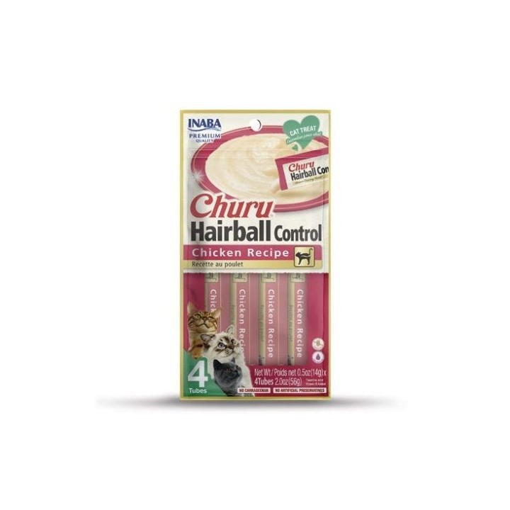 INABA Churu Hairball Pollo - snack per gatti - 4x14 g