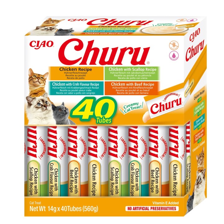 INABA Churu Variety box Pollo - snack per gatti - 40 x 14g