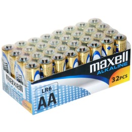 MAXELL Batteria alcalina ALKALINE LR6 AA FOIL scatola da 32 pezzi (8 confezioni da 4 pezzi ciascuna)