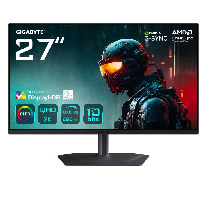 GIGABYTE MO27Q2A 27" OLED 2K QHD Monitor Gaming - 2560 x 1440 280Hz 0.03ms 250 cd/m2 FreeSync Premium Pro DisplayHDR nero vero 4