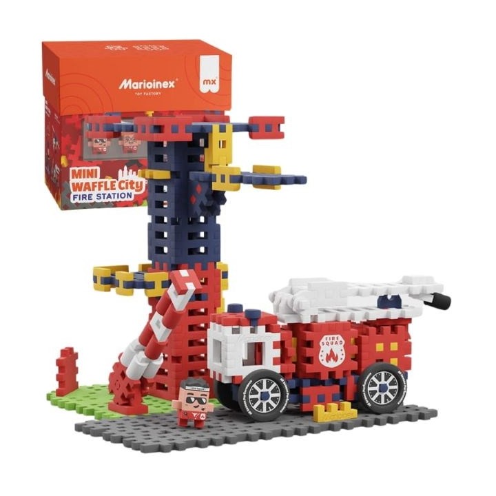 Marioinex mattoncini di costruzione Mini Waffle – City: caserma dei vigili del fuoco 280 pezzi