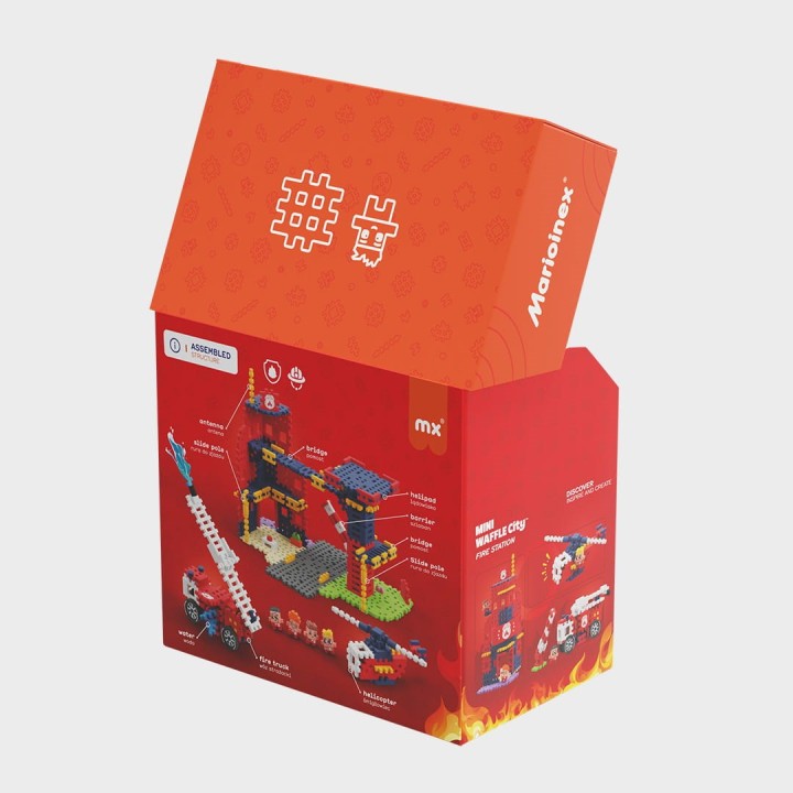 Marioinex mattoncini di costruzione Mini Waffle – City: caserma dei vigili del fuoco 280 pezzi