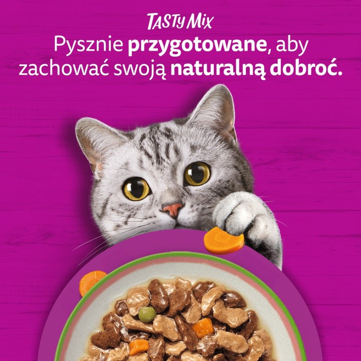WHISKAS Tasty Mix Chef's Selection in Sauce – cibo umido per gatti – 40x85g