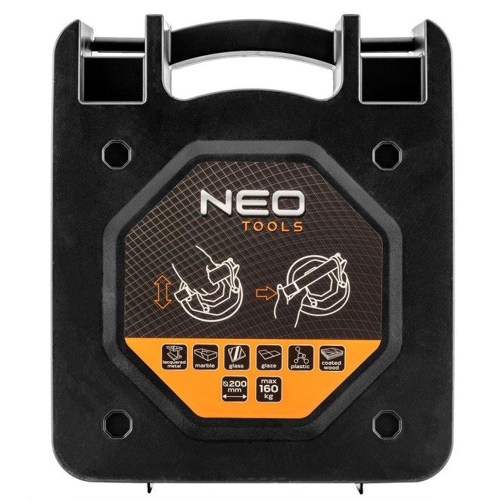 NEO TOOLS ventosa a vuoto con pompa per piastrelle e vetro 160 kg in valigetta