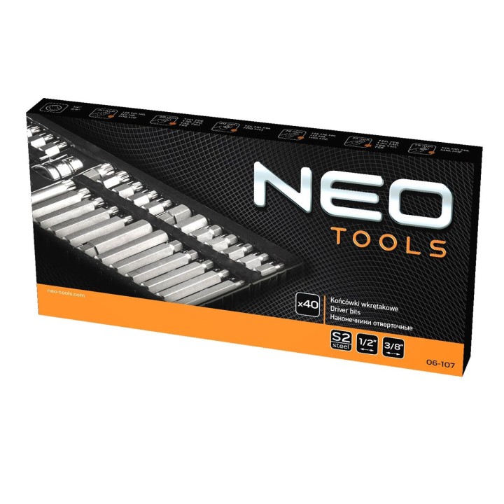 NEO TOOLS set di punte per cacciavite 40 pezzi