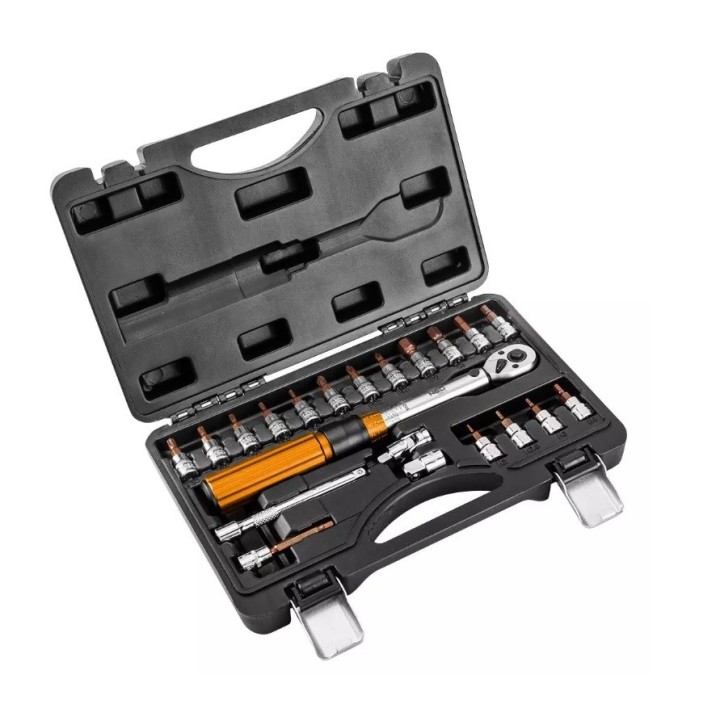 Neo Tools 1/4 chiave dinamometrica bidirezionale 5-25NM set di 21 pcs