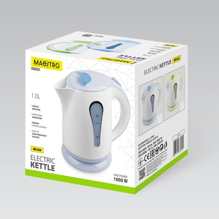 Maestro MR-028-Blue Bollitore elettrico 1 L