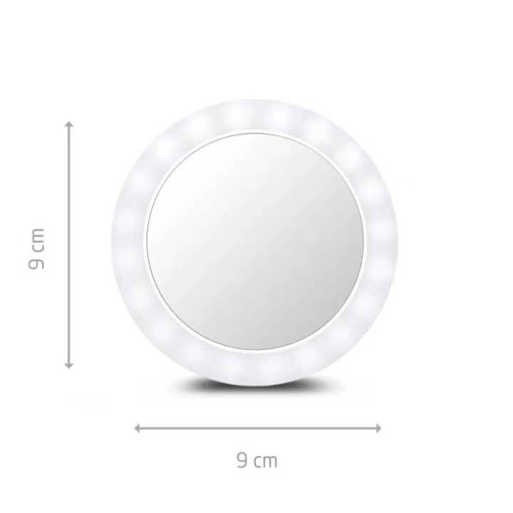 Ecomed 23603 specchio per trucco da tavolo rotondo bianco