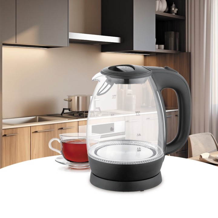 Maestro MR-063-Black Bollitore elettrico in vetro 1 7 L