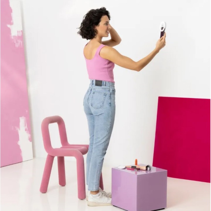 Ecomed 23603 specchio per trucco da tavolo rotondo bianco
