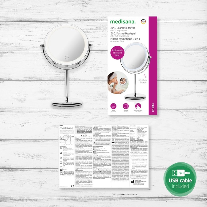 Medisana 2in1 Specchio cosmetico da terra CM 844