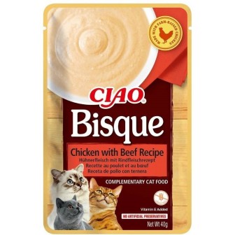 INABA Ciao Bisque Pollo con manzo - snack per gatti - 40g