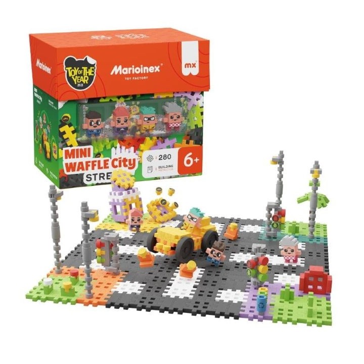 Marioinex mattoncini di costruzione Mini Waffle – City: strada 280 pezzi