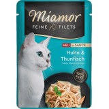 MIAMOR Fine Filets Pollo con tonno in salsa - cibo umido per gatti - 100g