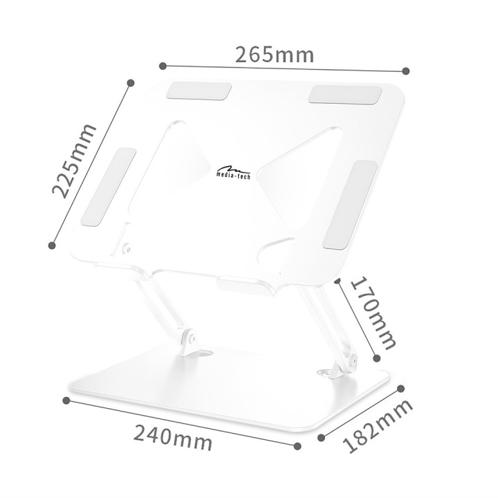 MEDIA-TECH Supporto per laptop – Supporto per laptop MT2661W (bianco)