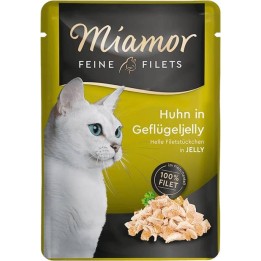 MIAMOR Feine Filets Pollo con gelatina di pollame - cibo umido per gatti - 100g