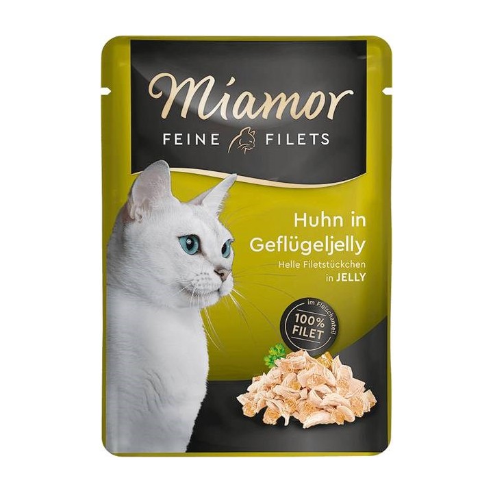 MIAMOR Feine Filets Pollo con gelatina di pollame - cibo umido per gatti - 100g