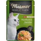 MIAMOR Fine Filets Tonno con verdure in salsa - cibo umido per gatti - 100g