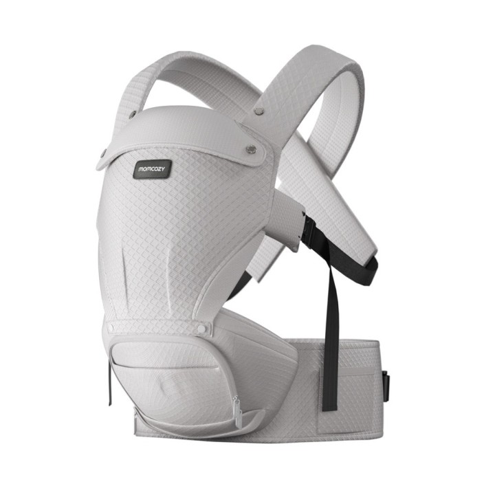 Momcozy Marsupio Portabebè con Seggiolino Anca Air Mesh Grigio