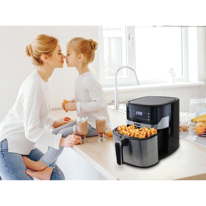 Friggitrice ad aria calda NOVEEN AF550 6.5 l 1600 W nero argento