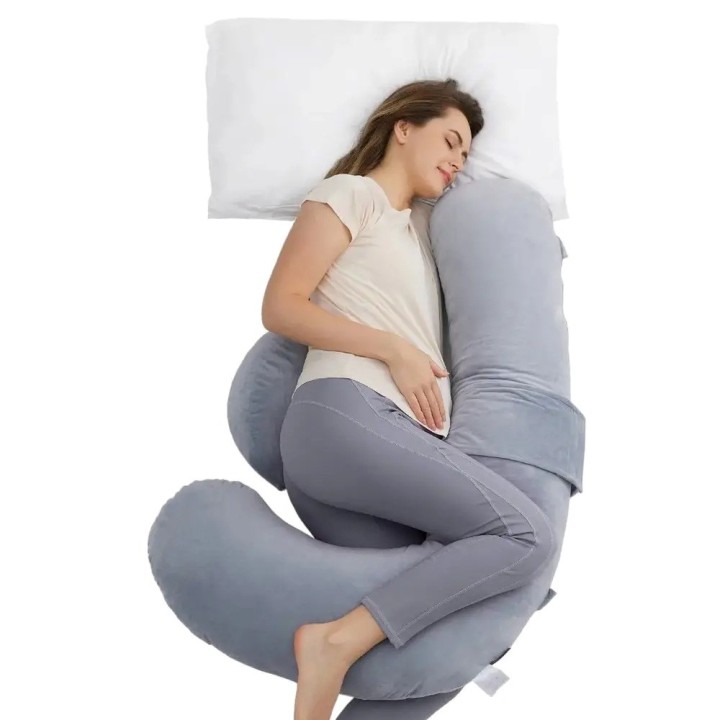 Momcozy PP007 Cuscino di gravidanza F-shaped grigio